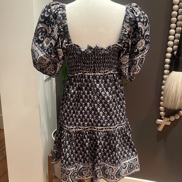 Sea New York Cotton Puff Sleeve Sundress w/ Smocking Small - Picture 6 of 10